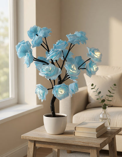LED Rose Tree Lamp with Warm Glow Lighting