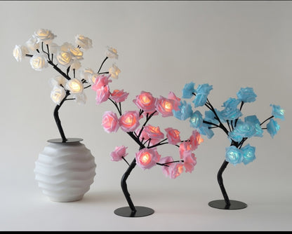 LED Rose Tree Lamp with Warm Glow Lighting